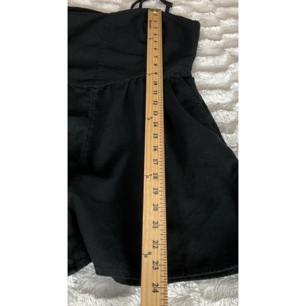 Old Navy Women's MediumBlack  Linen Rayon Blend Short Romper Summer Beach Casual - Picture 10 of 11